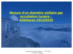 Mesure d`un diamètre stellaire par occultation lunaire : Aldebaran 23