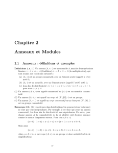 Chapitre 2 Anneaux et Modules