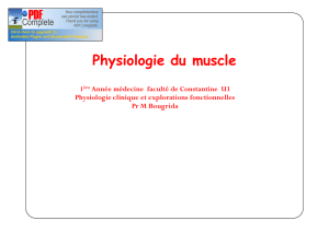 Physiologie du muscle - Université de Constantine 3