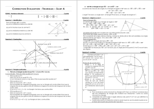 CORRECTION EVALUATION : TRIANGLES – SUJET A