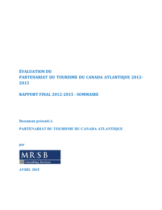 évaluation du partenariat du tourisme du canada atlantique 2012