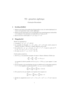 TD : géométrie algébrique