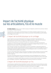 Impact de l`activité physique sur les articulations, l`os et le muscle