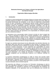 Séminaires Itinérants sur le Temps, le Climat et les Agriculteurs Une