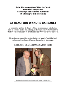 LA REACTION D`ANDRE BARBAULT - Formation