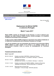 Déplacement de Michel SAPIN à Lisbonne (Portugal)