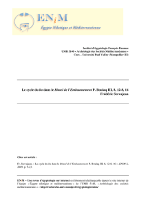 Le cycle du ba dans le Rituel de l`Embaumement