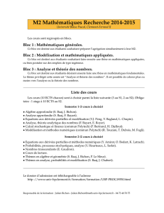 M2 Mathématiques Recherche 2014-2015