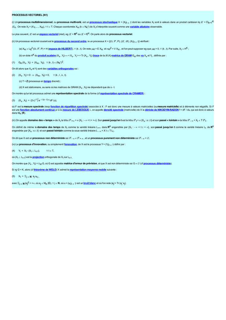 Processus Vectoriel N1 2 W T P H Espace De Processus Vectoriel N1 2 W T P H Espace De