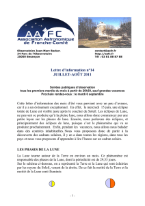 Lettre d`information n°14 JUILLET