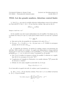 TD10. Loi des grands nombres, théorème central limite