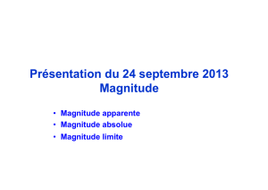 Magnitude apparente - Club d`Astronomie Véga