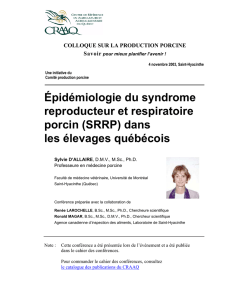 Épidémiologie du syndrome reproducteur et respiratoire porcin