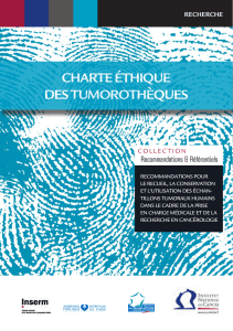 charte éthique des tumorothèques