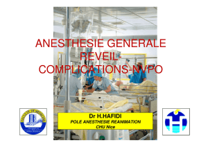 anesthesie generale reveil- complications-nvpo