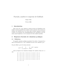 Fractales, symétrie et conjecture de Goldbach