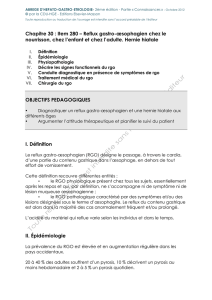 Chapitre 30 : Item 280 – Reflux gastro-œsophagien chez le