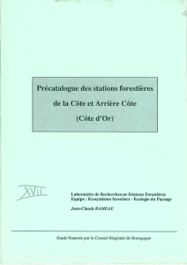 Précatalogue des stations forestières de la Côte et Arrière Côte