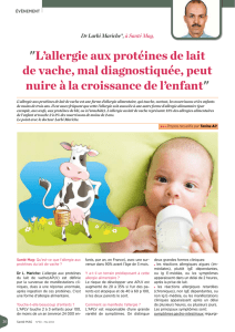 "L`allergie aux protéines de lait de vache, mal diagnostiquée, peut