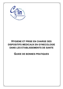 Hygiène et prise en charge des dispositifs médicaux en