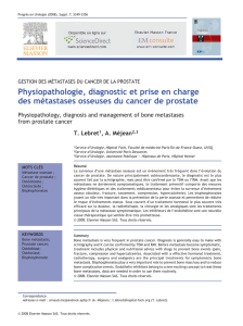 Physiopathologie, diagnostic et prise en charge des métastases