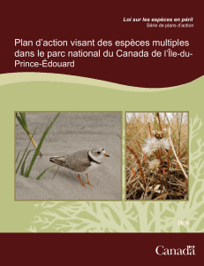 Plan d`action visant des espèces multiples dans le parc national du