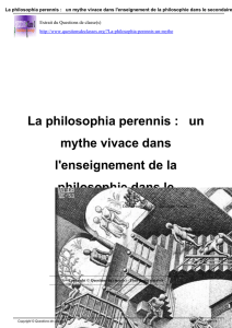 La philosophia perennis : un mythe vivace dans l`enseignement de