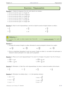 Exercices : Trigonométrie - Wicky-math