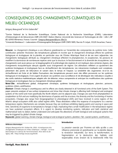 consequences des changements climatiques en milieu oceanique