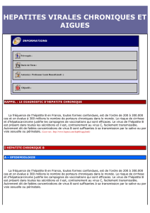 HEPATITES VIRALES CHRONIQUES ET AIGUES