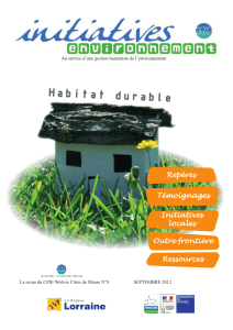 Initiatives Environnement n°8 : Habitat Durable