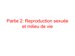 Partie 2: Reproduction sexuée et milieu de vie