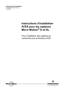 Instructions d`installation ATEX pour les capteurs Micro Motion D et DL