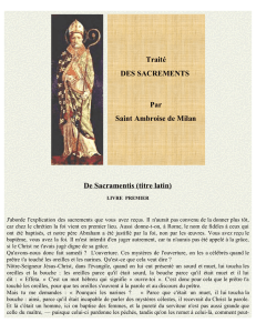 Traité des sacrements par Saint Ambroise de Milan