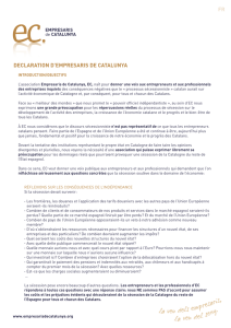 DECLARATION D`EMPRESARIS DE CATALUNYA FR