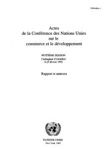 Actes de la Conf&eacute;rence des Nations Unies sur le commerce et le