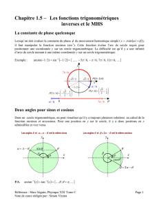 Chapitre 1.5 – Les fonctions trigonométriques inverses et le MHS