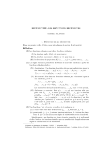 les fonctions récursives / M. Bélanger (1er déc. 05)
