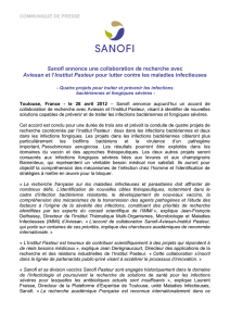 Sanofi annonce une collaboration de recherche avec Aviesan et l