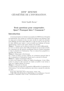 GDR∗ SCIENCE G´EOM´ETRIE DE L`INFORMATION.