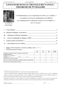 longueurs dans le triangle rectangle : theoreme de