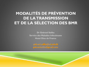 Modalités de prévention de la transmission et de la sélection des BMR