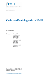 Code de déontologie de la FMH
