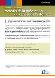 Acteurs de la prévention du cancer de l`estomac