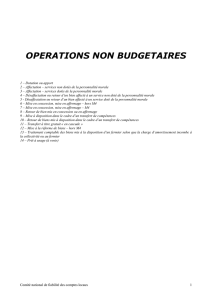 Les opérations non budgétaires