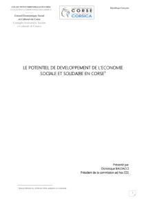 Le potentiel de développement de l`ESS en Corse