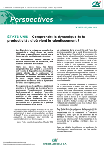 états-Unis - Comprendre la dynamique de la productivité : d`où vient