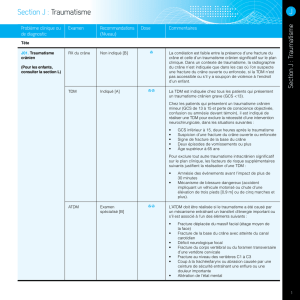 Section J : Traumatisme