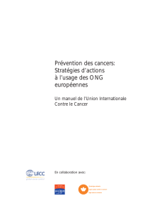 Prévention des cancers: Stratégies d`actions à l`usage des