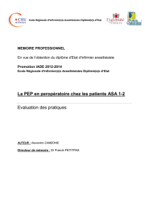 La PEP en per-opératoire chez les patients ASA 1-2